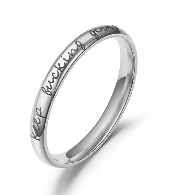 Accessories keepfuckinggoing inspirational fashion ring couple ring No. 5