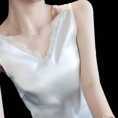 Summer V-neck Lace Camisole Vest Inner Bottom Sexy Sleeveless Tank Top Female Beauty Back