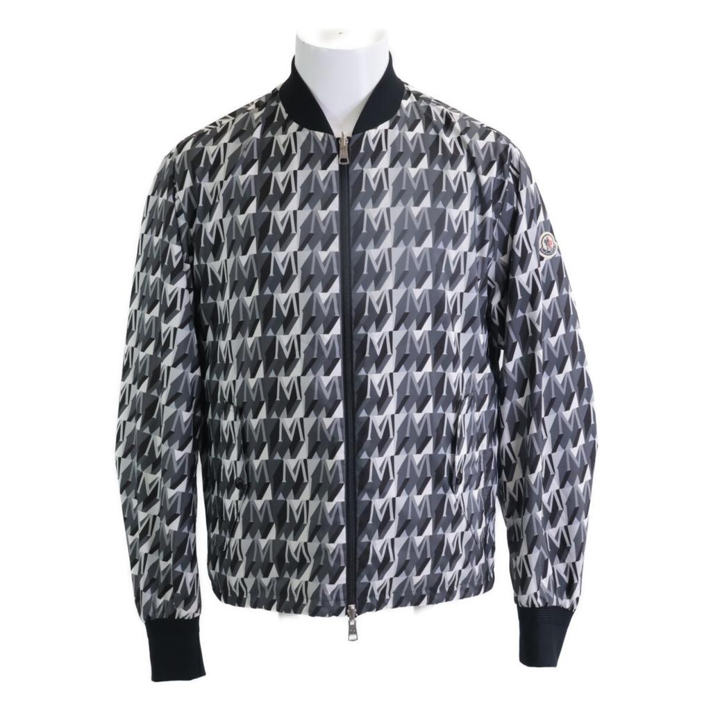 Moncler [2011] GOLLIAZ All-over Print Nylon Reversible Blouson/ Jacket 2 Black GreyUsed