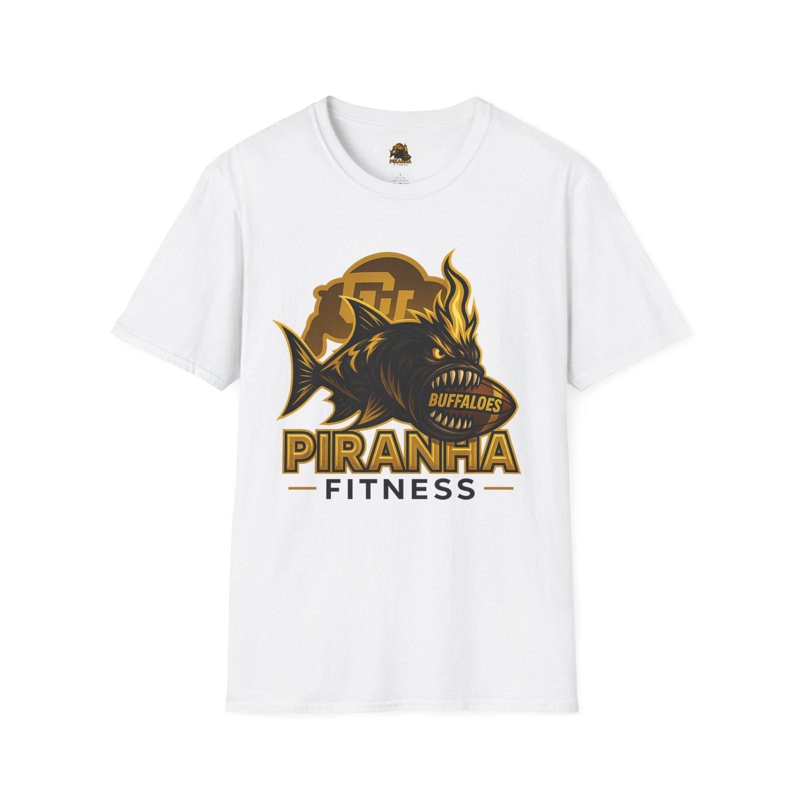 Piranha Fitness Tribute, Colorado T shirt, College Football Workout Gear, Unisex XL