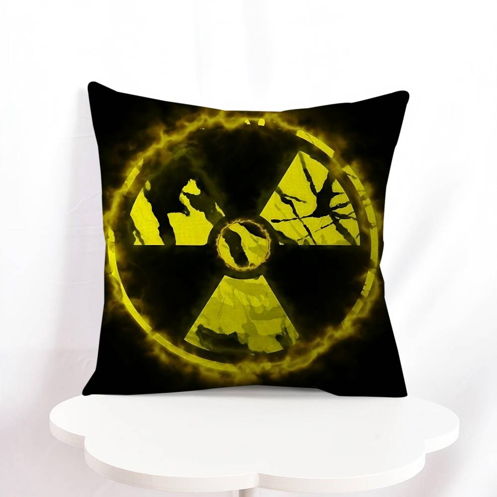 Creative Radiation Logo Cushion Cover Pillowcase Upholstery Sofa Throw Pillow Home Decor Pillowcas
