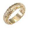 14k Gold Plated Floating Carved Rose Flower Ring Women Wedding Anniversary Gift Band