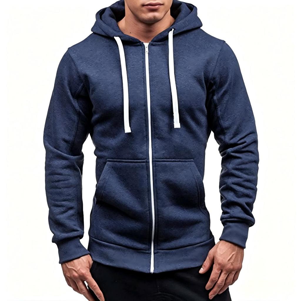 Men's Casual Color Pullover Hoodie for Spring and