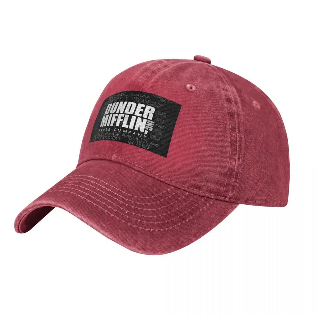 The Office Quotes Dunder Mifflin Paper Company Inc Baseball Caps Snapback Denim Fabric Hats Casquette Baseball Cowboy Hat