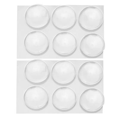 Wall-mounted Door Stops - DUOKON - Set of 12 - Transparent - PU 40x8mm - Round