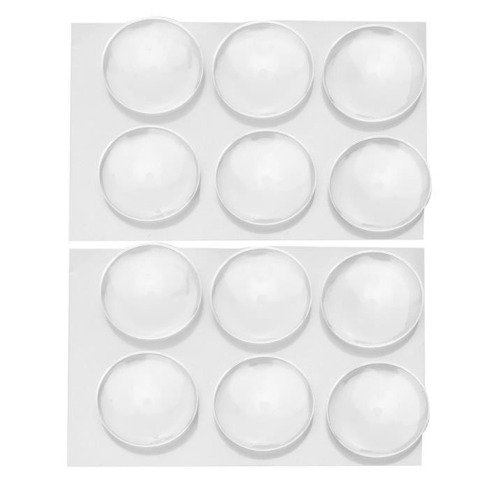 

Butées de porte murales rondes transparentes DUOKON - Lot de 12 - en PU 40x8mm