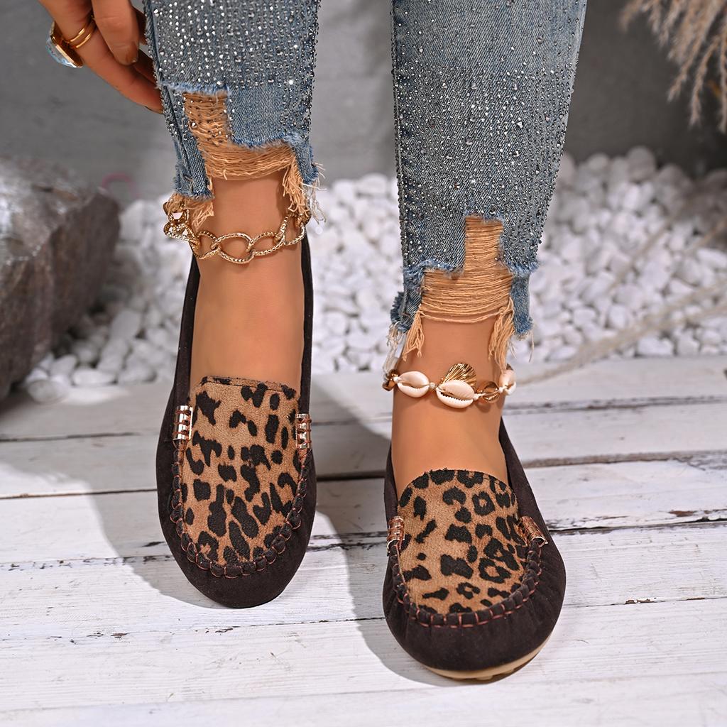 Women Casual Shoes New Spring Autumn Flat Loafers Shoes Women Non-slip Soft Leopard Print Flat Shoes Zapatos De Mujer