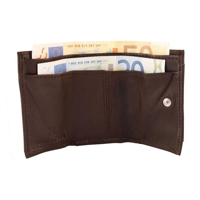 Wallet - EXCELLANC - Timeless Brown - Genuine Leather - Mini &; Lightweight - Unisex