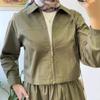 2025 Cross-border European and American Autumn New Cardigan Temperament Lapel Zipper Top Elegant A-shaped Long Skirt Women's Clothing