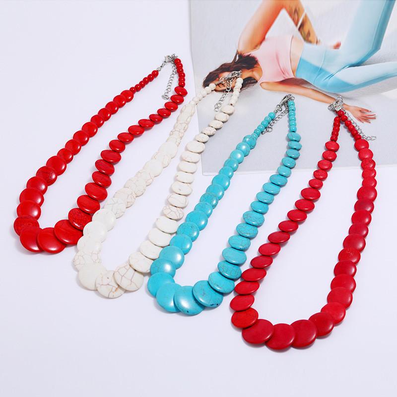 Elegant Boho Artificial Turquoise Necklace Long Pendant For Travel And Events
