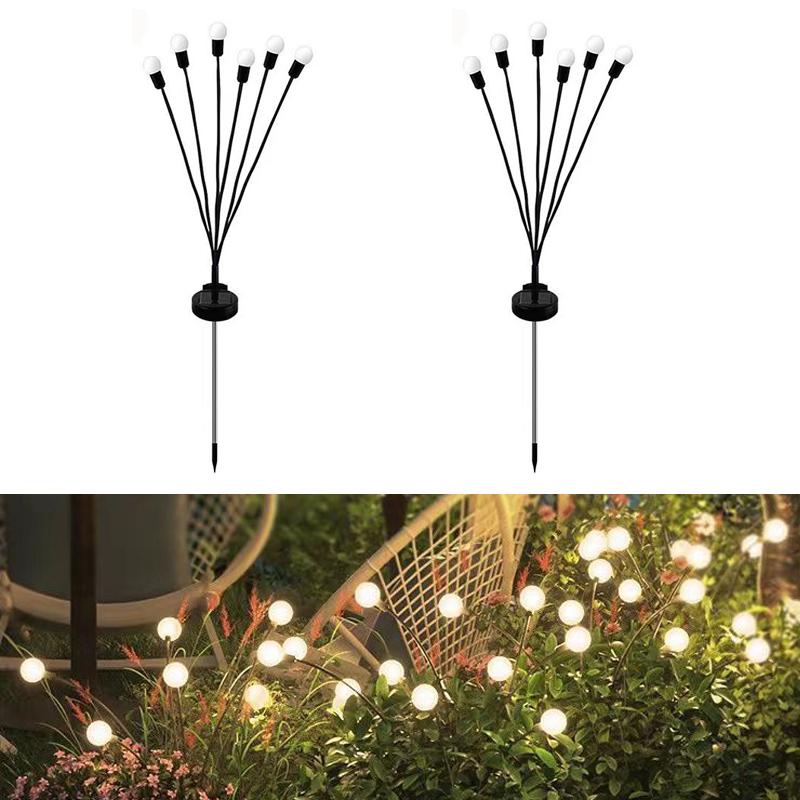 Outdoor Solar Lights LED Fairy Firefly Lawn Lamp Garden Summer Camping Party Wedding Holiday Yard Atmosphere Decoration