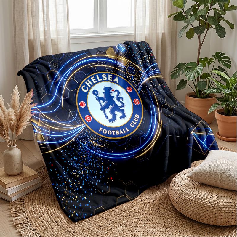 Couverture sur le thème du Chelsea FC Couverture douce en flanelle Couverture jetée en peluche Couverture douillette pour canapé et lit pour la décoration de la maison