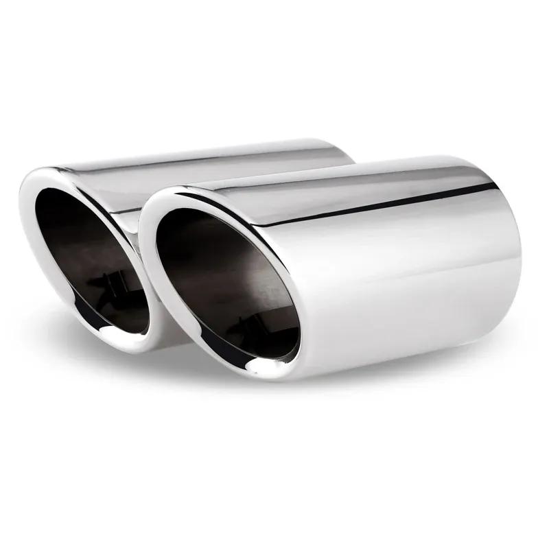 2PCS Car Exhaust Tips For Volkswagen VW Tiguan 2017 2018 2019 MK2 Exhaust Muffler Tail Throat Pipe Trim Accessories Styling
