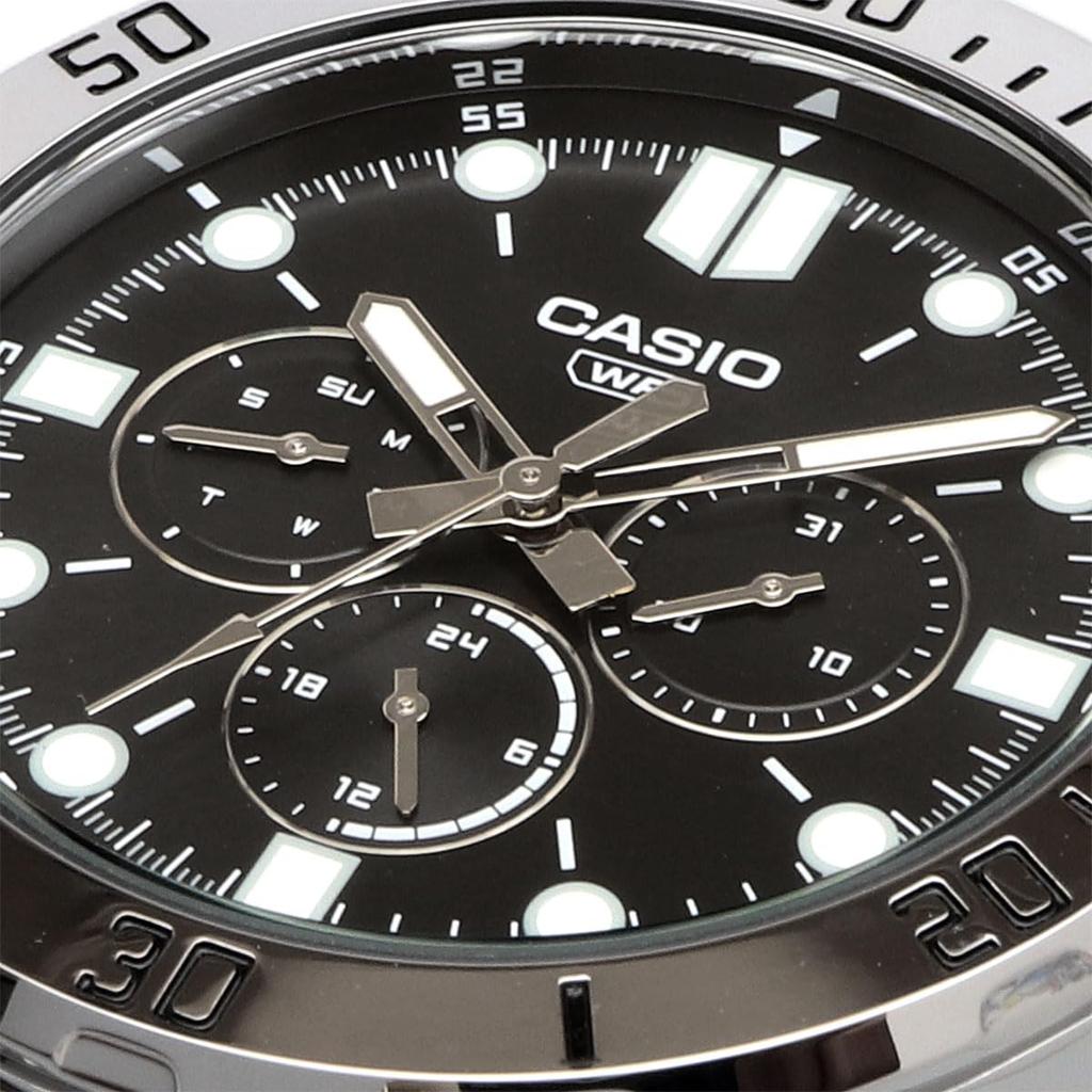 Casio Standard Quartz Watch Silver and Black Metal Overseas Model Men's MTP-VD300D-1E
