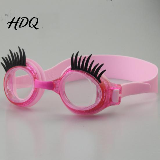 Verstellbarer Kopfbügel Schwimmbrille Kinder Schwimmen mit Wimpern Wasserdicht Kein Auslaufen Anti-Beschlag UV Wimpernschutz Klare Linse Jungen Mädchen Silikon Schwimmen