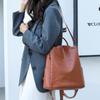 Large Capacity Backpack Women's Letter Backpack Soft Leather Travel Bag Multifunctional Shoulder Bag