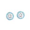Premium Blue Diamond Stone Earrings Exquisite Small and Versatile Round Single Diamond Stud Earrings 925 Silver Needle Earrings Women's