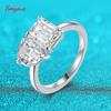 Smyoue Pear/Emerald Cut Zircon Moissanite Wedding Rings for Women 3.25CTTW Classic Silver 925 Promise Band Wholesale