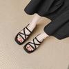thick-soled muffin shoes Roman fairy style sandals women's summer new heightened slope heel square head cross with cool slippers