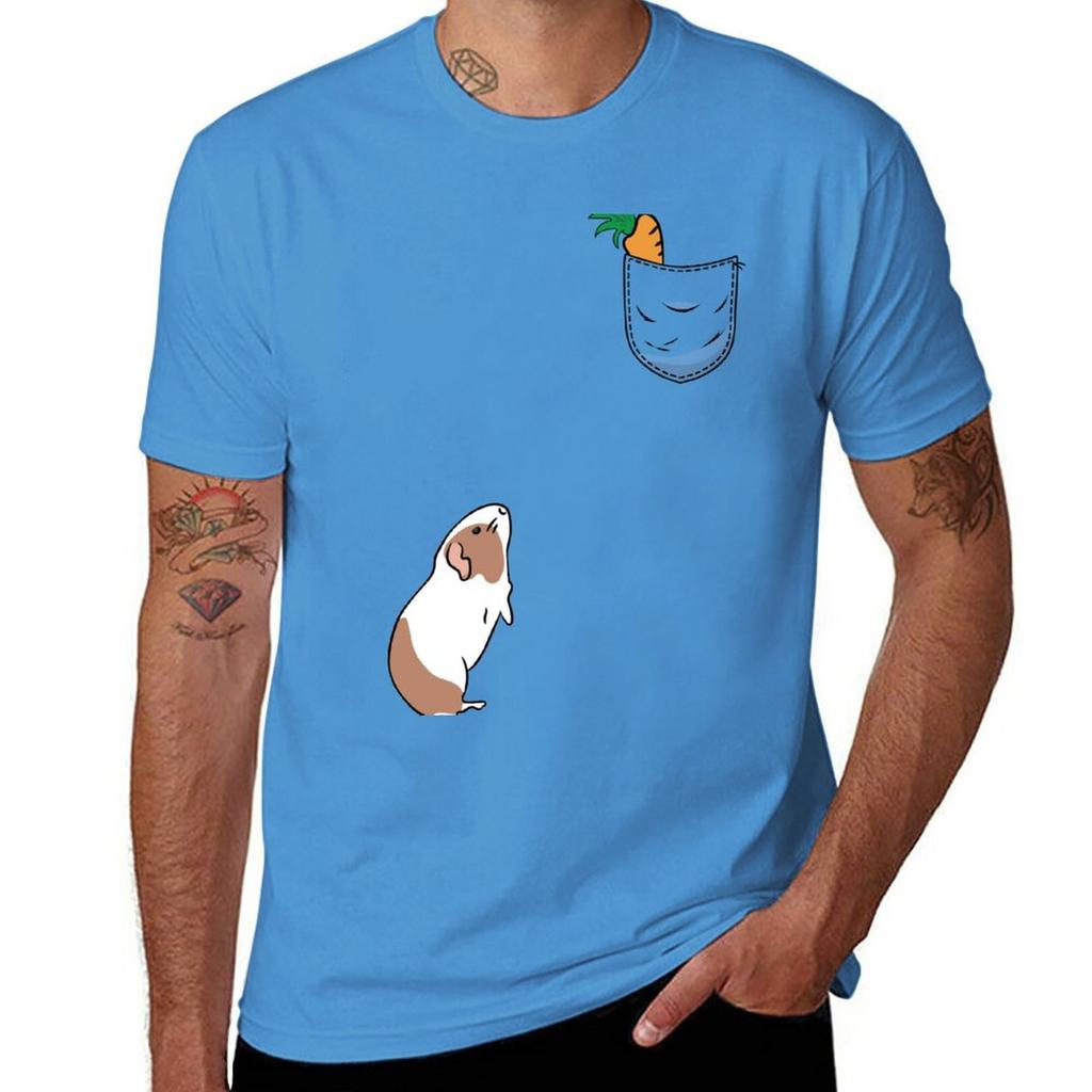 New Carrot In My Pocket For Guinea Pig T-Shirt Anime T-shirt Black T Shirt Sweat Shirts Heavyweight T Shirts for Men
