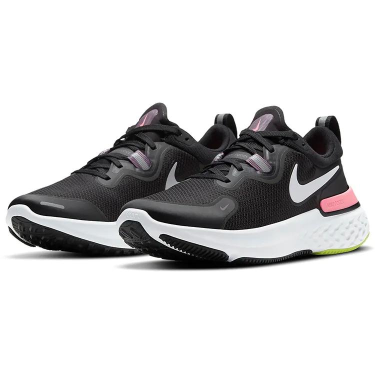 Nike Womens React Miler 'Black Sunset Pulse' (women's Sizes) Black / Violet Dust / Sunset Pulse / Metallic Silver Running Shoes CW1778 012