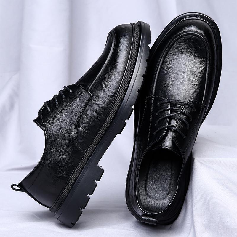 Fashion Leather Men Casual Shoes Lace Up Oxfords Classic Business Shoes Spring Autumn Shoe Retro Style Male Formal Dress Shoes Footwear