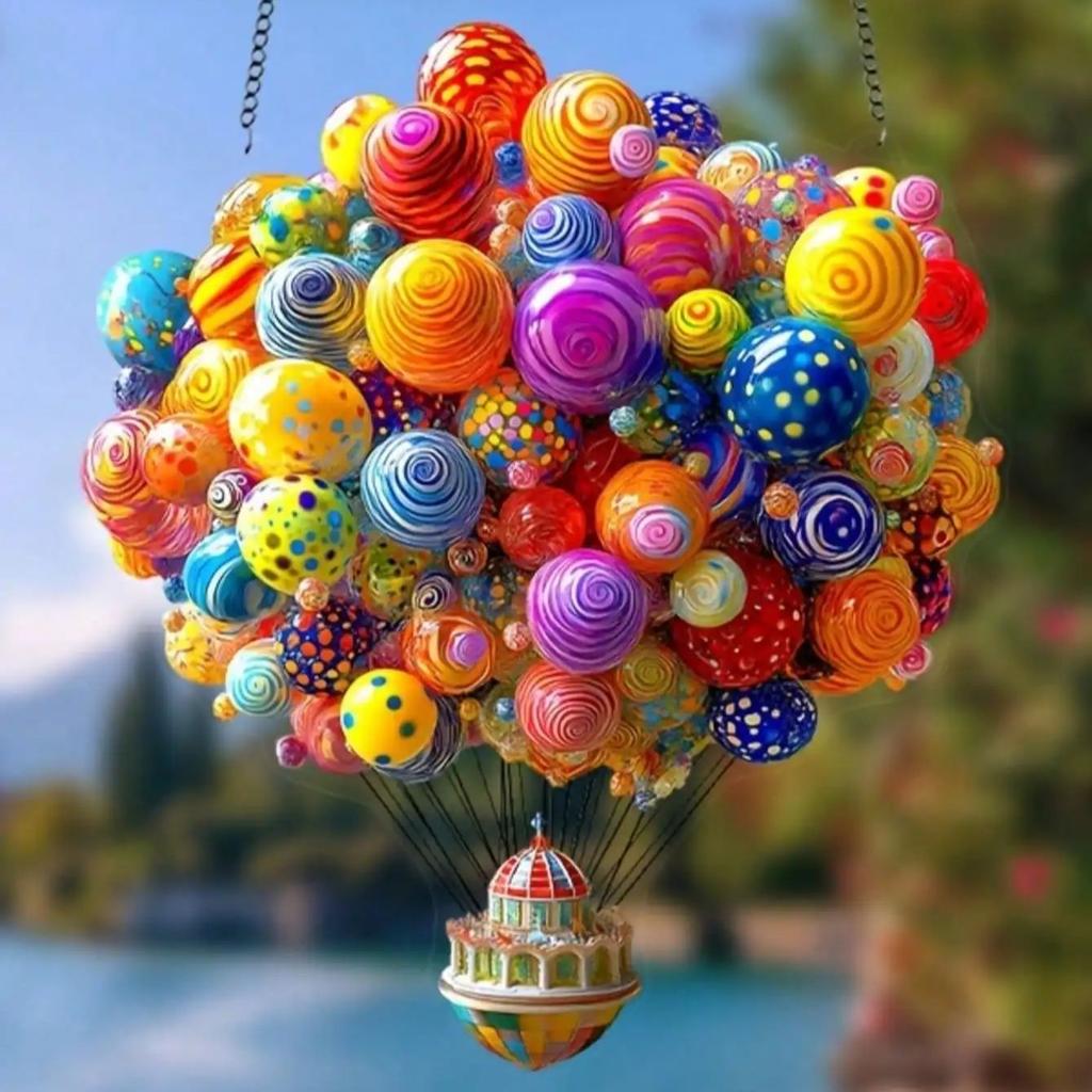1 Colorful Hot Air Balloon Sun Catcher, Suitable for Valentine's Day and Holidays - Perfect for Gardens, Outdoor Activities