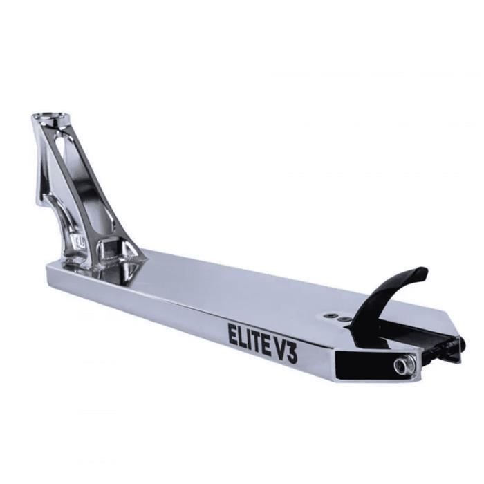 Deck trottinette - ELITE - Supreme V3 - Chrome - 22 x 48 cm - Pour skatepark et street