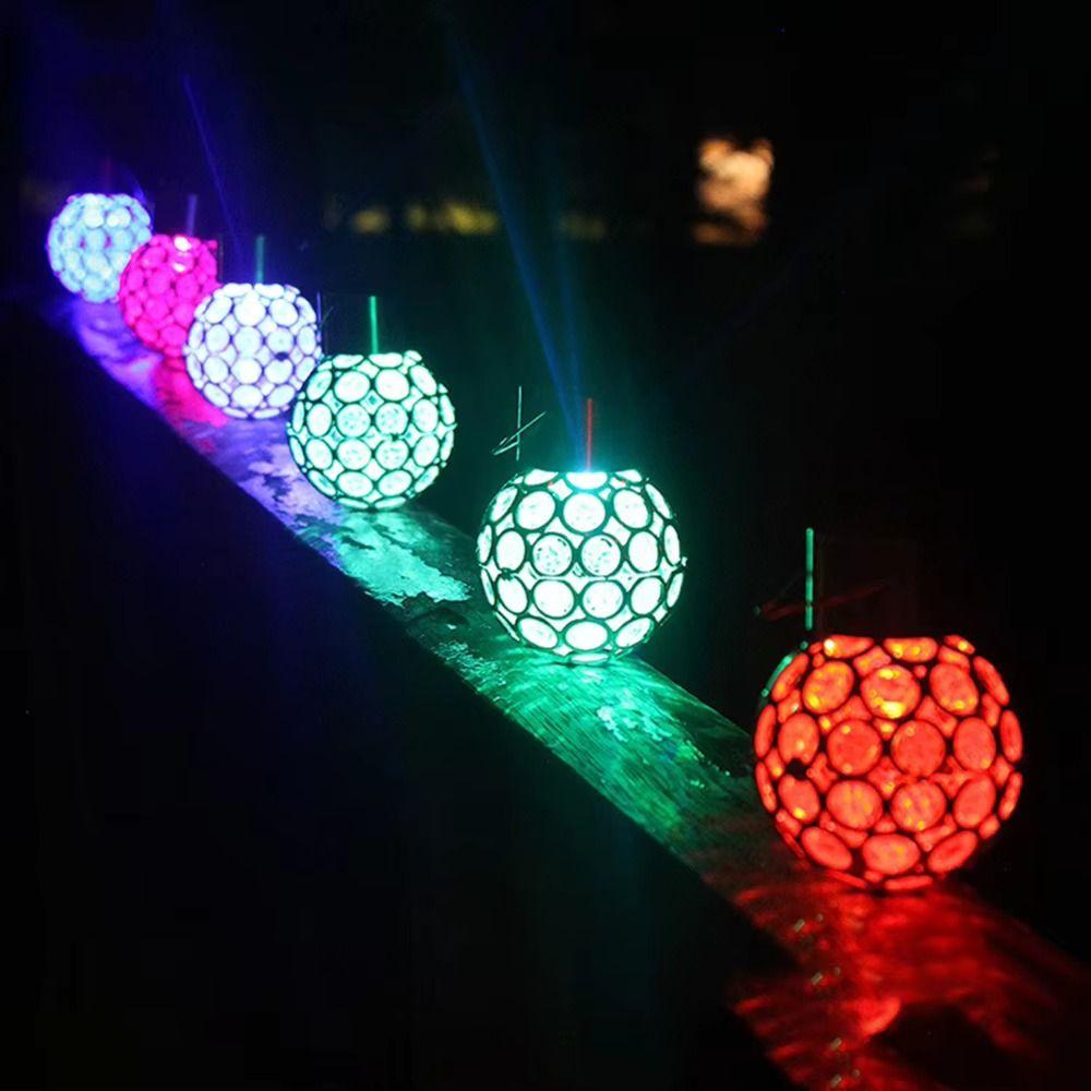 Lawn Decoration Waterproof Solar Lights Motion Sensor Multicolor LED Lights Crystal Ball Round Ball Hanging Light Street