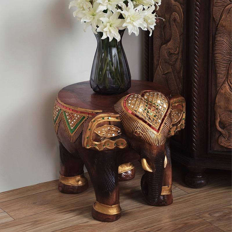 Elephant Shoe Changing Stool Wooden Children Stools Multifunctional Modern Living Room Stool Aesthetic Luxury Entrance Stools