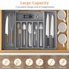 Cutlery Drawer Organiser Expandable Kitchen Drawer Storage Organiser Adjustable Cutlery Tray for Forks, Knives