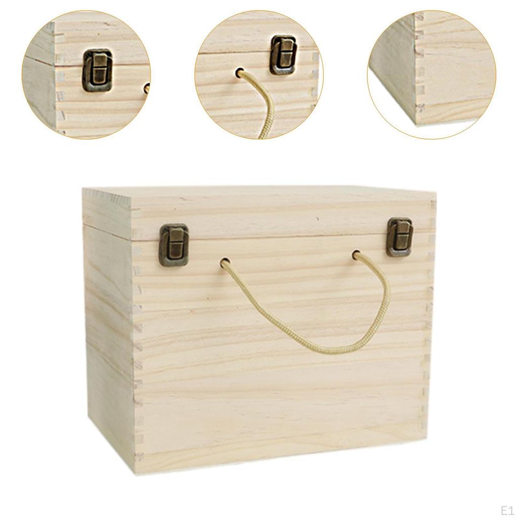 Holz Weinkiste Tragekoffer Geschenk Rustikal Fassungsvermögen 6 Flaschen,Flaschenhalter für Hochzeit Geburtstag