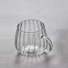 Petal Vertical Pattern Glass Cup Striped Creative Juice Milk Breakfast Cup Office Wine Cup with Handle Household Tea Cup
