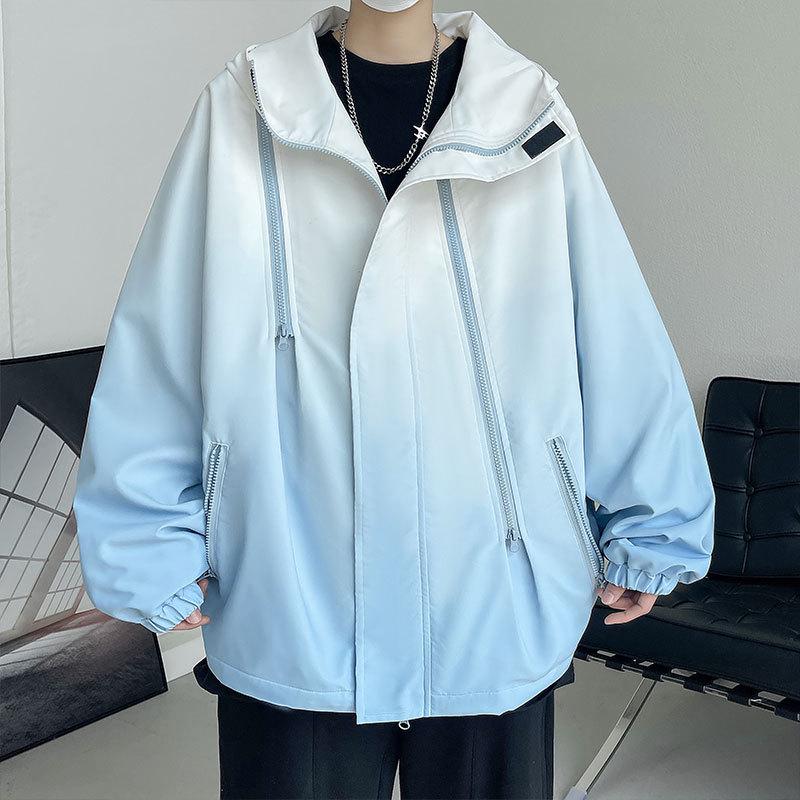 Hong Kong Style Gradient Windproof Water-Repellent Windbreaker Men's Casual Jacket for Spring and Autumn