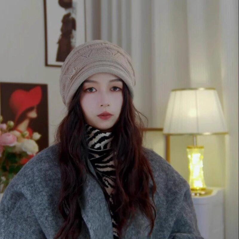 Casual Thick Knit Beanie Hat For Women With Earmuff Protection For Autumn Winter Warmth
