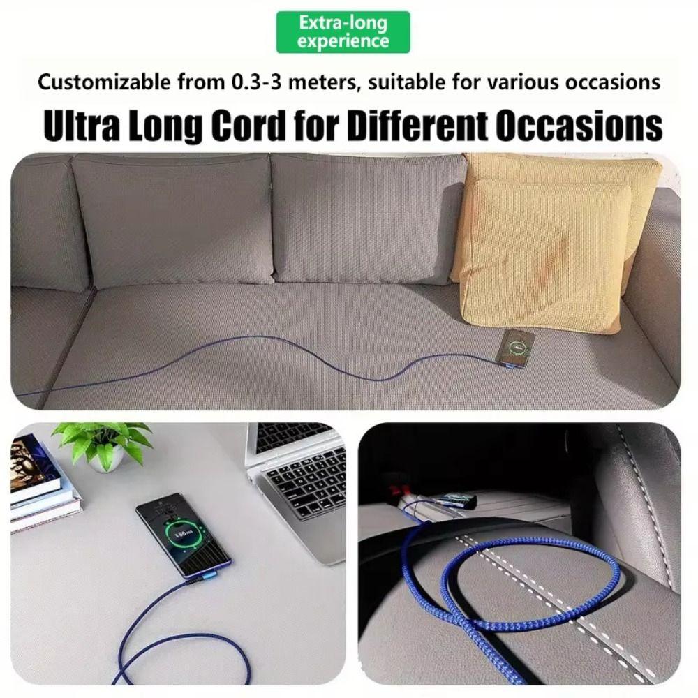 60W Power 90 Degree Elbow Cable 10Gbps Speed Nylon Braided Cable Fast Charging Cable Fast Charging