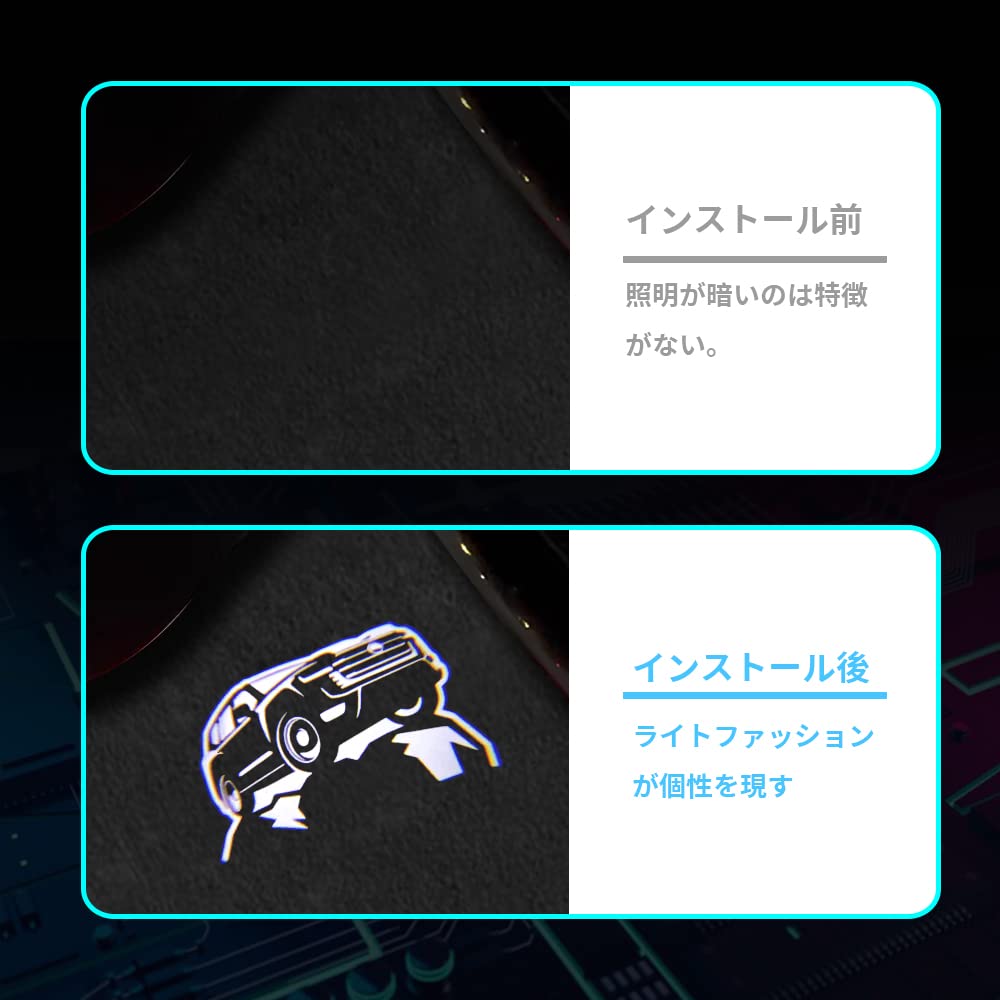 Car Courtesy Lights, Door Lights with Logo, Set of 2 for Toyota Land Cruiser 300 Series (03)