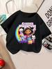 CatRat Gabby's Dollhouse Short Sleeve T Shirt Children Summer Cute Cartoon Crewneck Boys Girls Ages 3-14
