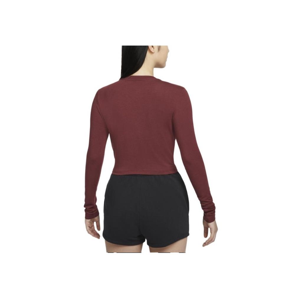 Nike Nsw Chill Knit Round Neck Slim Fit Short Sleeve T-Shirt Women Tops Dark-Team-Red HF5323-625