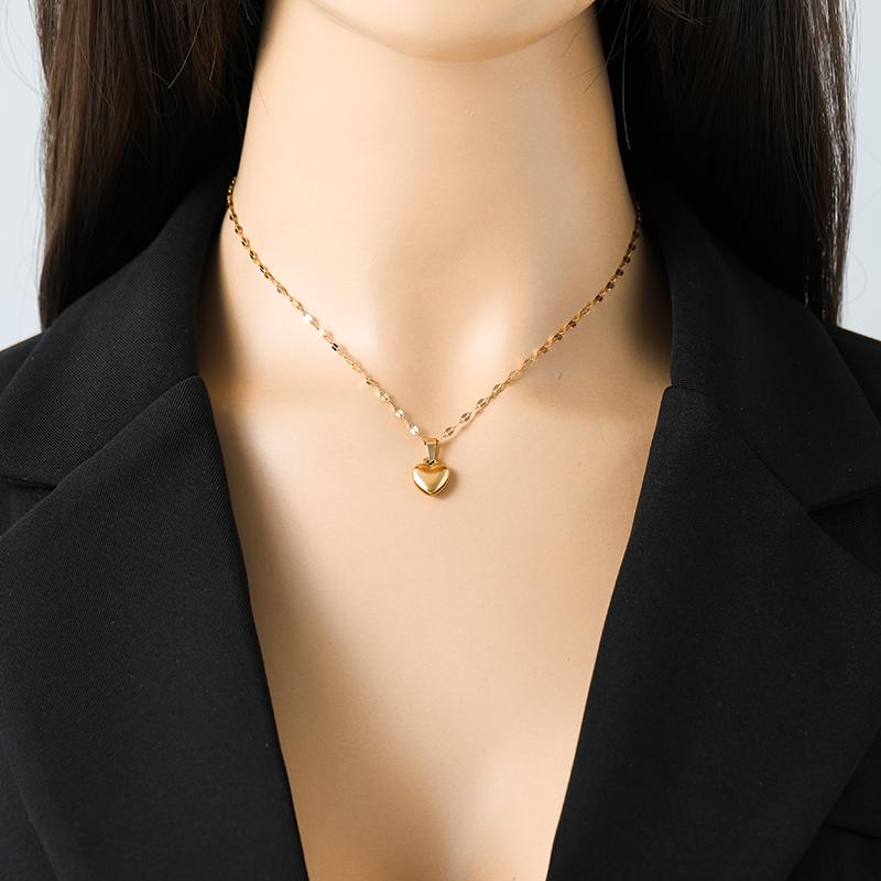EILIECK 316L Stainless Steel Heart Love Necklace Bracelets Earrings Set For Women New Trendy Gold Plated Waterproof Jewelry