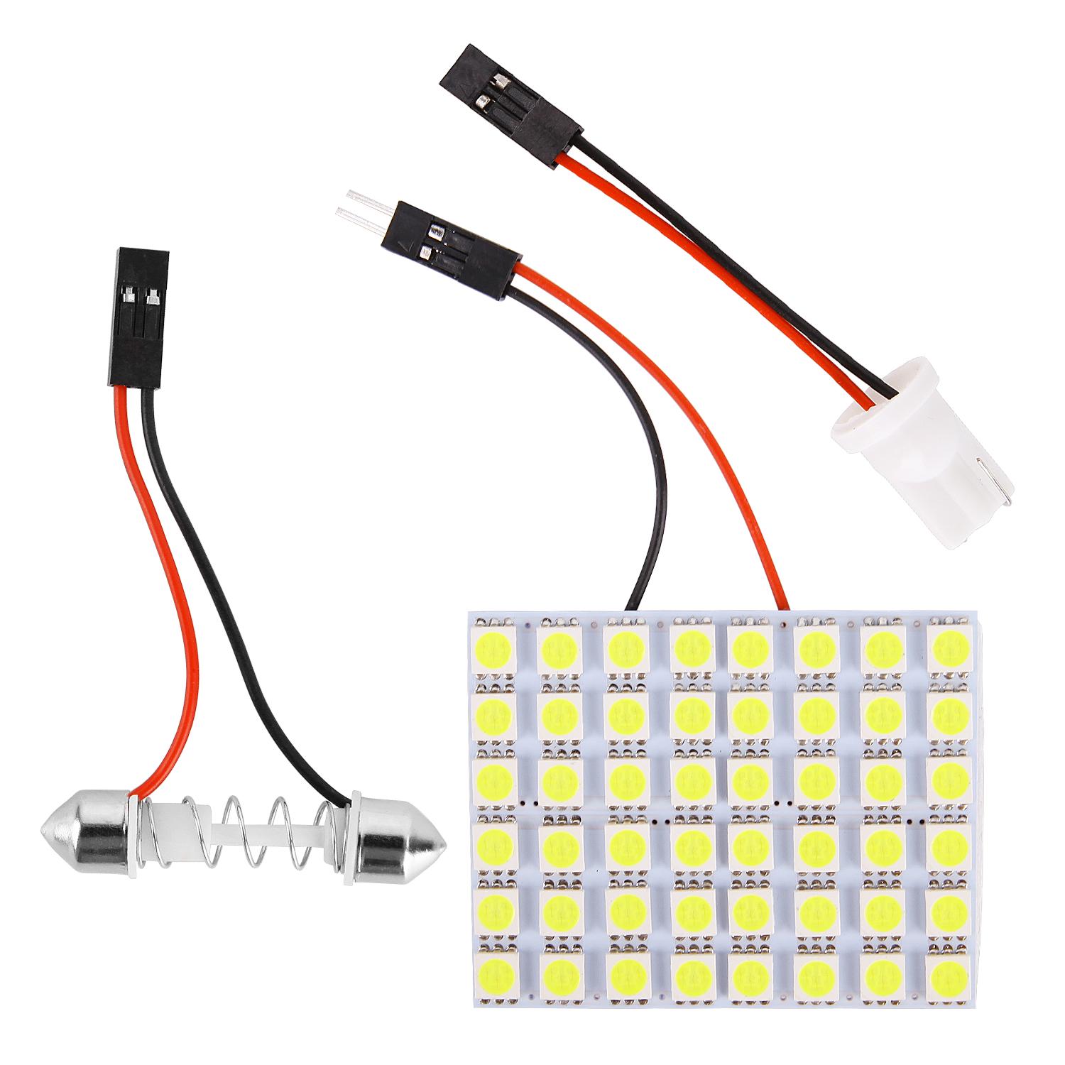 

12V 5050 24.12.48 SMD светодиодная внутренняя купольная панель для чтения автомобиля, лампа, белая 48 lights