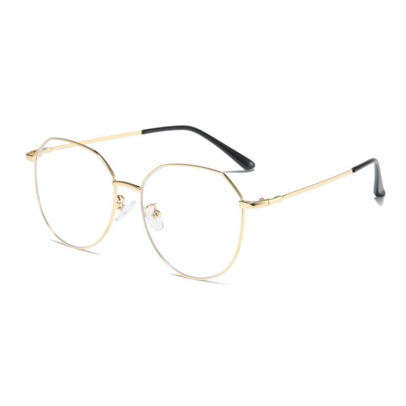

Hexagon Metal Frame Blue Light Blocking Glasses For Men Gold