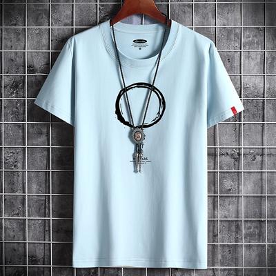 S-6XL 5 cores masculino 100% algodão camiseta meninos em torno do pescoço manga curta casual tamanho grande camiseta