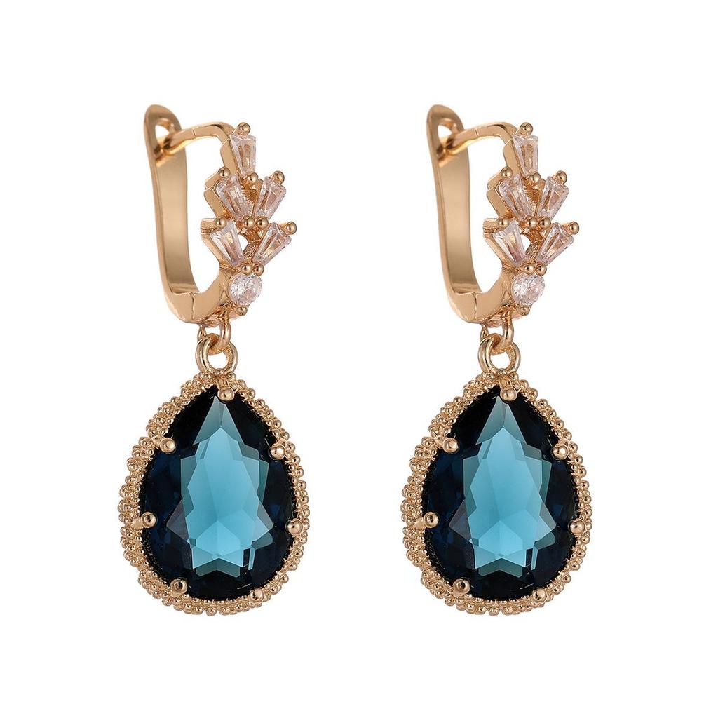 High-Quality Retro Geometric Crystal Glass Earrings