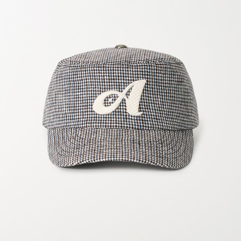 Allincomplete Linen Houndstooth Fillbox Cap