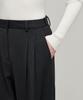MUSINSA STANDARD WOMAN Women'S Heavyweight Fleece-Lined High-Waisted Wide Hidden Elastic Waist Slacks [Charcoal Gray]