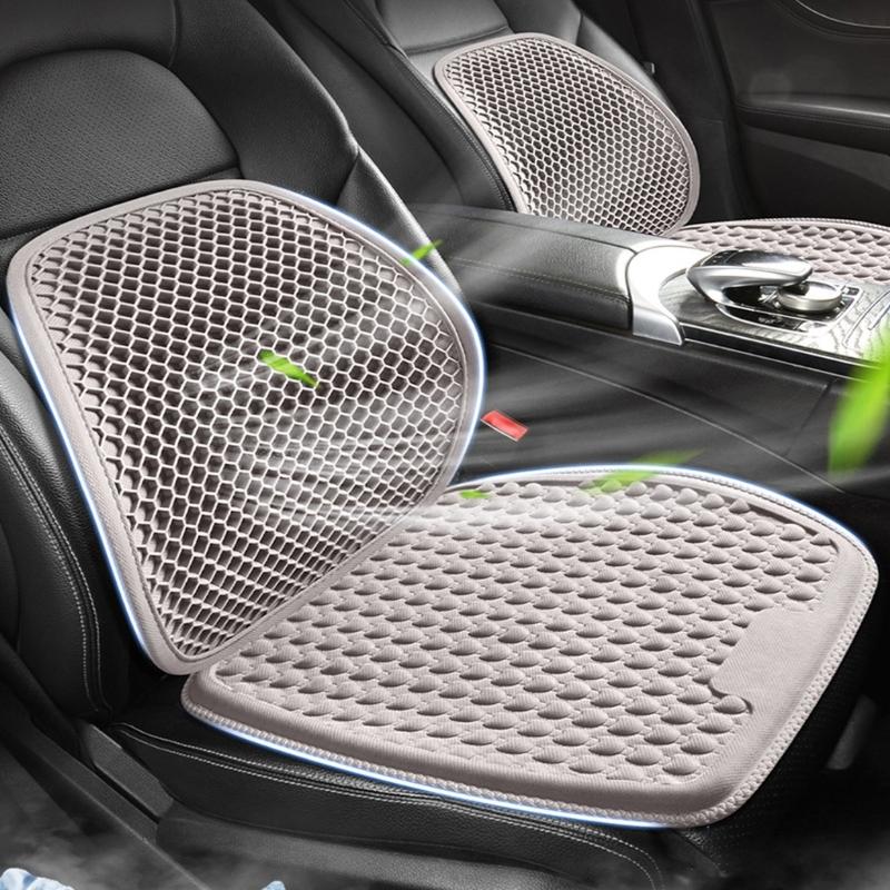 Ventilated Breathable Ice Cooling Car Seat Pad With Mesh And Spinal Support For Hot Weather Comfort Extended Driving