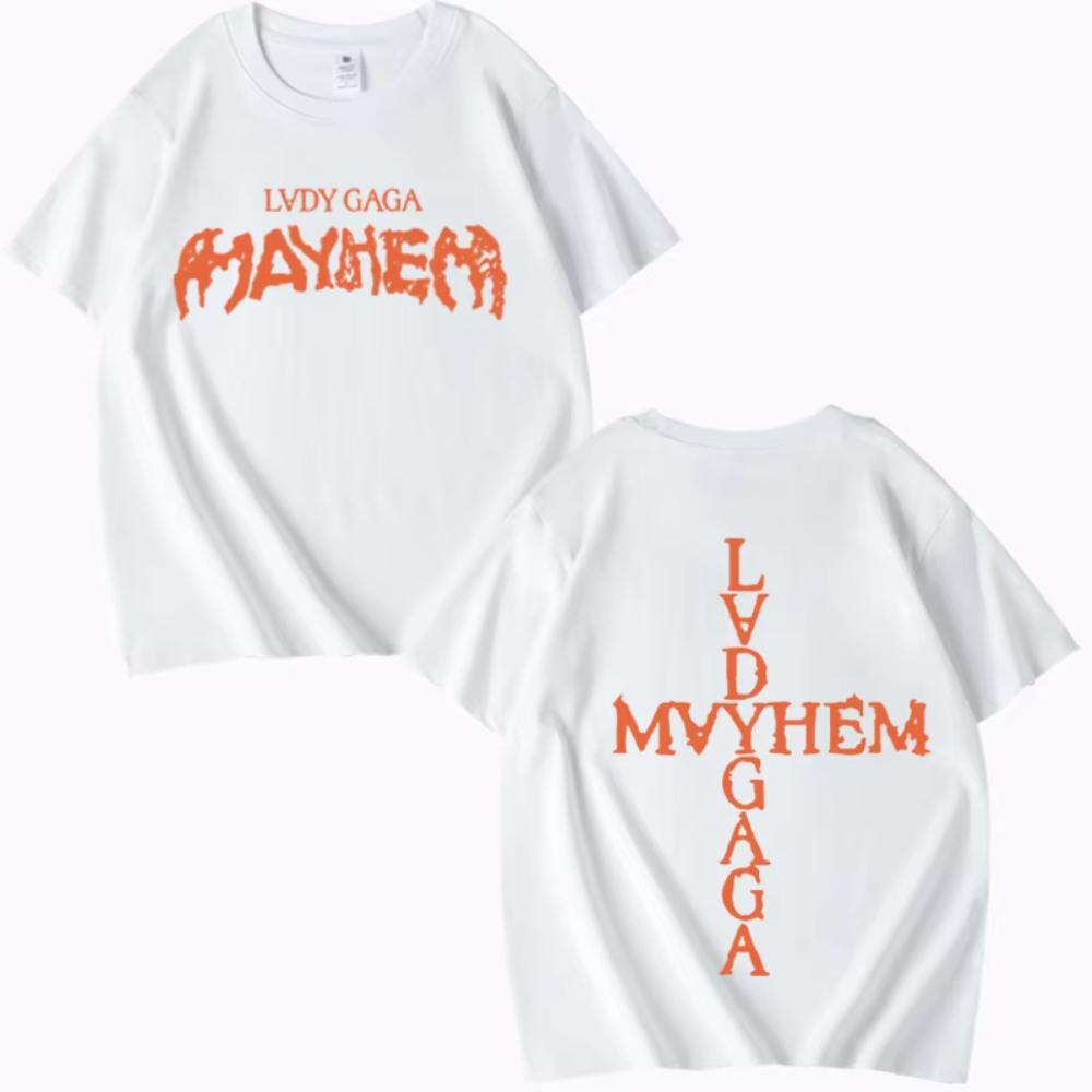 Lady Gaga Mayhem New Album T Shirt Men's Women Oversized Cotton Cool Hot Sale Short Sleeve Summer Print Unisex Plus Size Tops