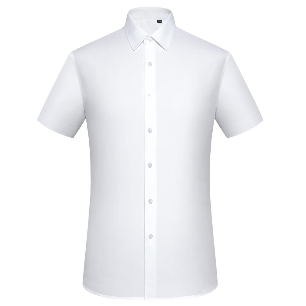 Cămașă de vară casual pentru bărbați, culoare uni, cu nasturi, ușor elastică, cu aspect de mătase, cu mânecă scurtă, cămăși de rochie fără călcare
