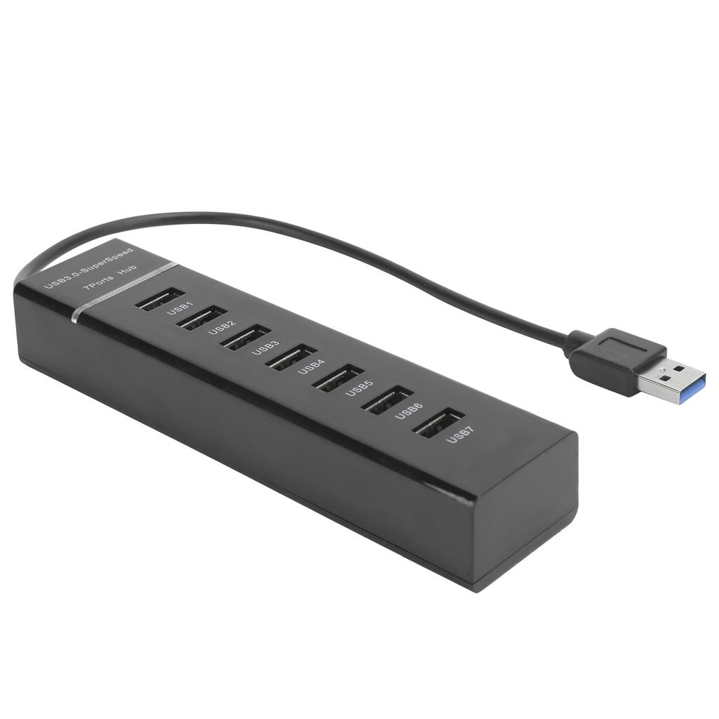 USB 3.0 Hub 7Port Splitter with Blue LED Indicator High Speed 5Gbps BYLP107 DC 5V
